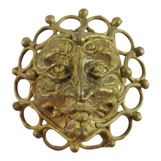 Cast Brass Handmade Jester Belt Buckle Artist Studio For Sale