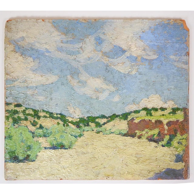Early 20th Century Impressionist Plein Air Desert Landscape Painting For Sale - Image 4 of 11