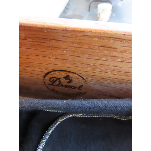 Drexel Painted Black Silver Jewelry Chest Lingerie Cabinet Queen Anne Legs 6330 For Sale In Miami - Image 6 of 17