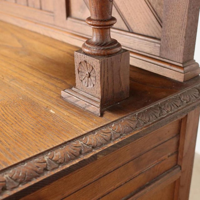 20th Century Art Nouveau Cupboard with 2 Drawers in in Oak For Sale - Image 11 of 15