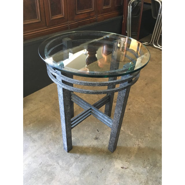 Postmodern Studio Pedestal Table in the Manner of Ken Price With Faux Granite Finish For Sale - Image 11 of 11
