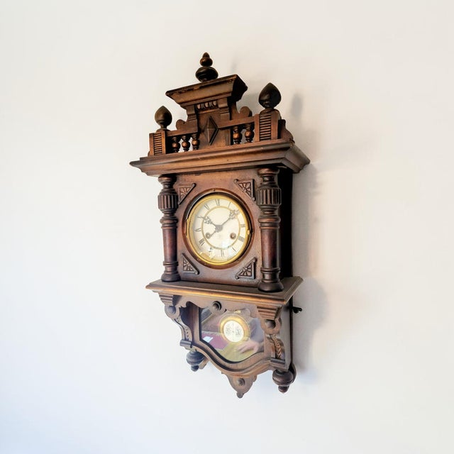 Antique Junghans German Regulator Wall Clock with Pendulum, 1890 For Sale - Image 15 of 15