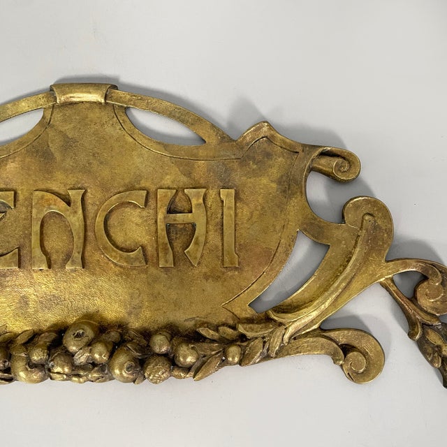 Metal Art Deco Italian Venchi Brass Sign, 1940s For Sale - Image 7 of 13