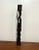 Tall vintage hand-carved wood candlestick featuring an elongated abstract figure and twisted carved design. Dark Brown...