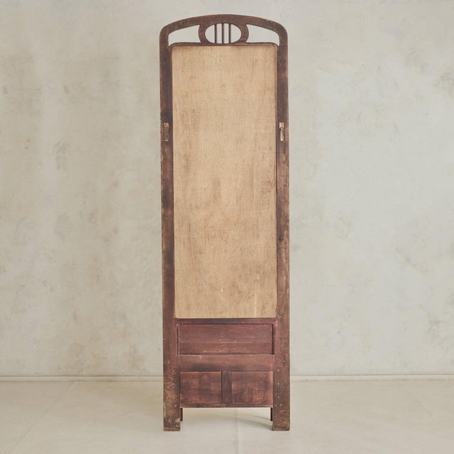 Austrian Art Nouveau Mahogany Floor Mirror, 1910s For Sale In Chicago - Image 6 of 11