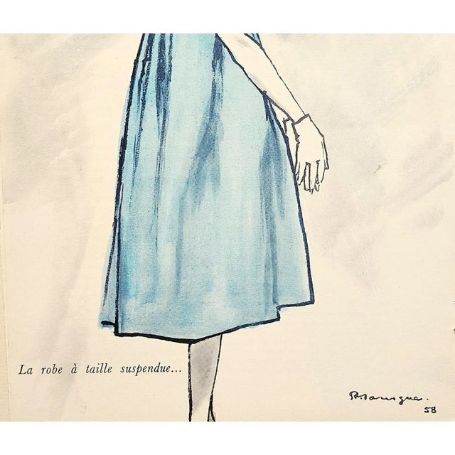 Givenchy 1958 French Mid-Century Givenchy Fashion Print For Sale - Image 4 of 4