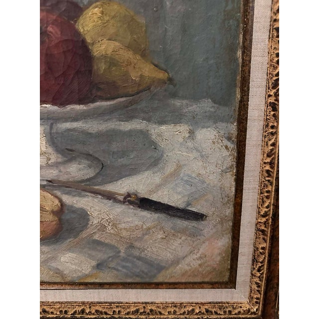French Antique French School Still Life Oil Painting of Fruit & Flowers, Late 19th–Early 20th Century For Sale - Image 3 of 10