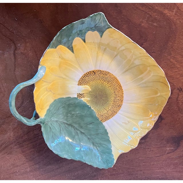 Antique 18th Century Meissen Porcelain Botanical Sunflower Dish For Sale - Image 9 of 15