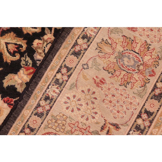 Textile Heritage 1990's Pak-Persian Black/Taupe Wool Rug - 6'1'' X 8'10'' For Sale - Image 7 of 9