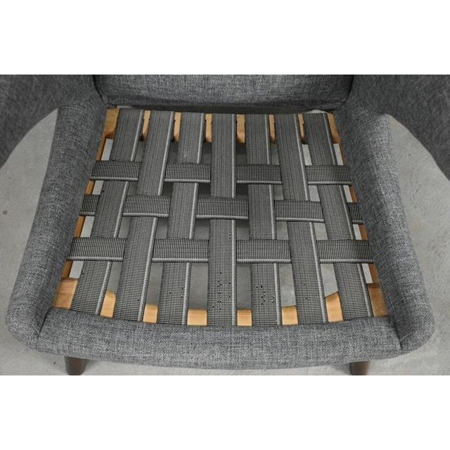 1960s Hans J. Wegner Grey Papa Bear Chair and Ottoman For Sale - Image 10 of 12