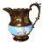 1860s English Copper Lustreware Pitcher With Enamelled Banding For Sale