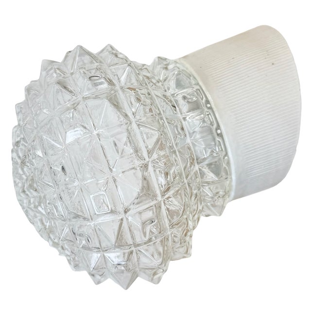 Vintage White Porcelain Wall Light, 1970s For Sale