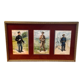 Framed Harry Alexander Ogden Postcards Us Military Uniformed Commanders 1890-1907 For Sale