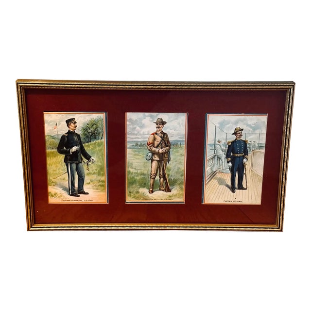 Framed Harry Alexander Ogden Postcards Us Military Uniformed Commanders 1890-1907 For Sale