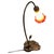 Red French Bronze Lilly Pad Table Lamp with Glass Shade, 1960 For Sale - Image 8 of 8