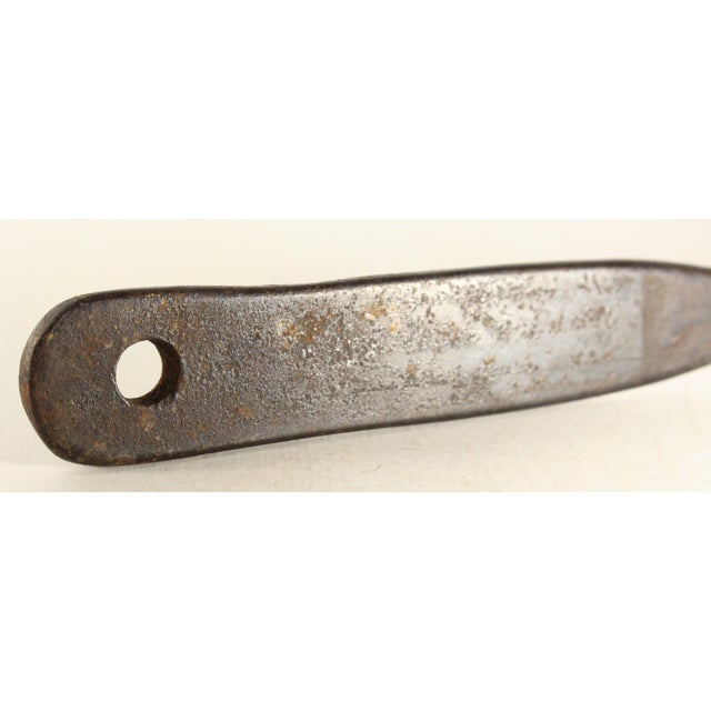 Ea. 1800's Cast & Wrought Iron Fork for Open Fire With Inscription For Sale - Image 11 of 12