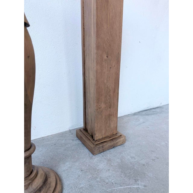 Wooden Column Pedestal Tables, 1950, Set of 2 For Sale - Image 15 of 18