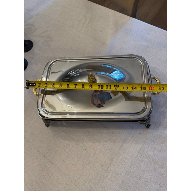 Vintage Silverplate Footed Covered Casserole Server With Glass Insert For Sale - Image 10 of 11