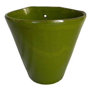 Country Modern Portugal Terra Cotta Green Glazed Wall Planter