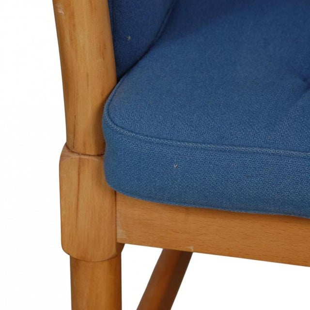 Spoke-Back Sofa in Blue Fabric from Børge Mogensen, 1985 For Sale - Image 13 of 18