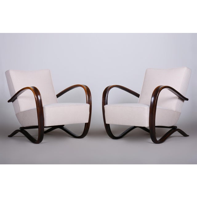 Art Deco H-269 Armchairs by J. Halabala for Up Závody, Czech, 1930s, Set of 2 For Sale - Image 15 of 15