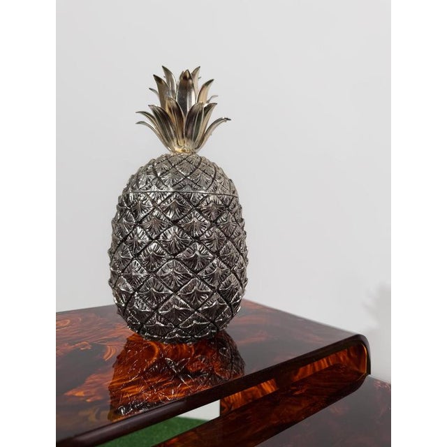 Mid-Century Pineapple Ice Bucket in Silvered Pewter attributed to Mauro Manetti, Italy, 1970s For Sale - Image 6 of 18