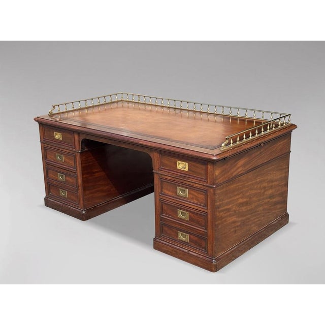 Antique Victorian Mahogany Campaign Desk, 1850 For Sale - Image 14 of 17