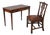 Theodore Alexander Mahogany Leather Desk & Chair For Sale