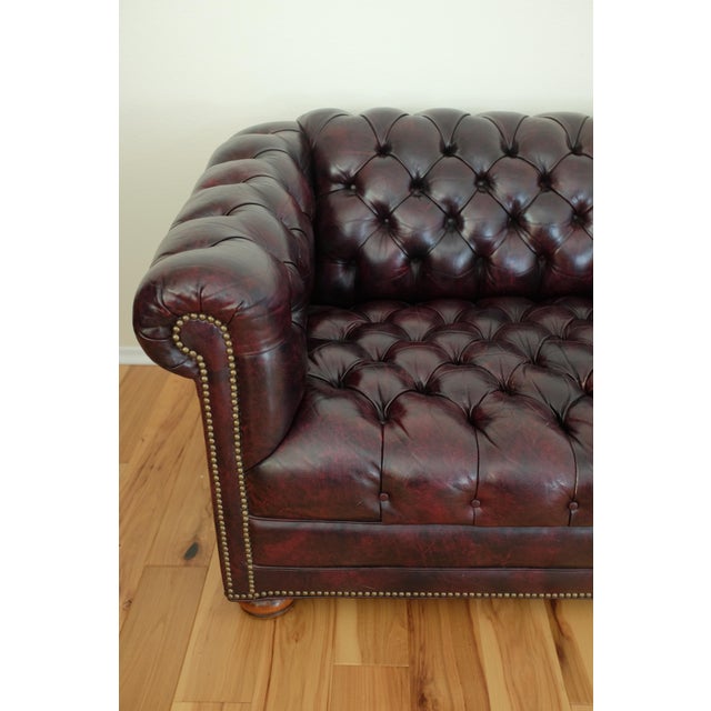 Modern Wine Colored Leather Chesterfield Chairish
