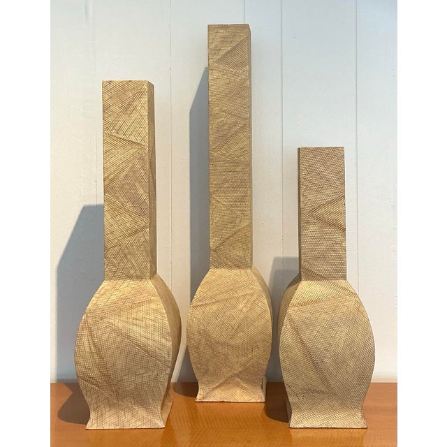 Vintage Snakeskin Trio of Vases For Sale - Image 10 of 12