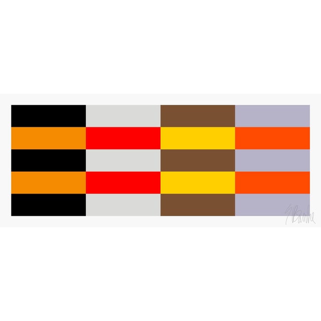 Four Moods Eight Colors Fine Art Print 15" X 36 1/2" by Liz Roache For Sale