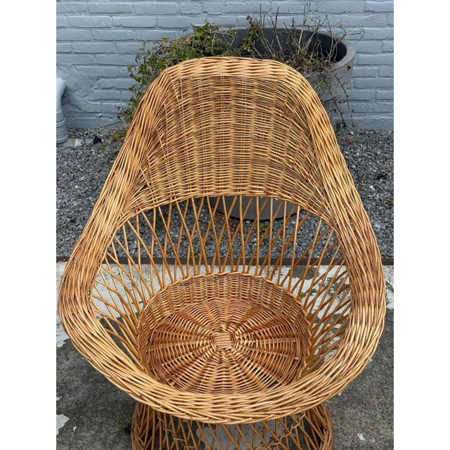 Vintage Wicker Armchair, 1950s For Sale - Image 4 of 15