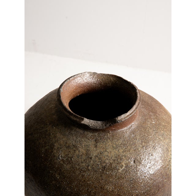 Japanese Antique Pottery Jar 17th-18th Century/ Wabi-Sabi /Tokoname For Sale - Image 13 of 15