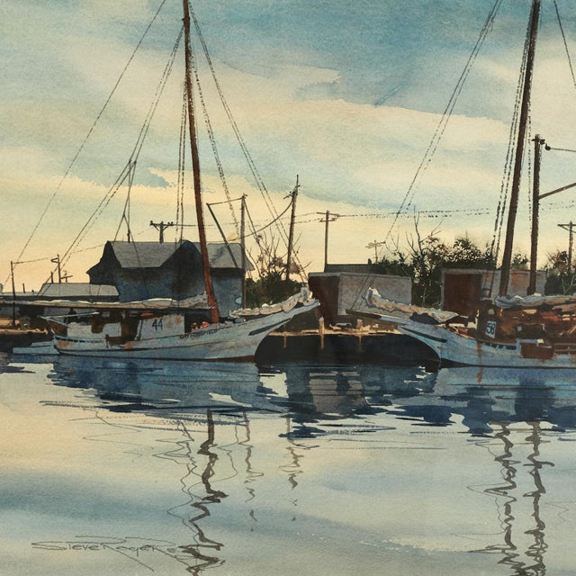 Pair of Nautical Watercolors by Steve Rogers For Sale - Image 4 of 18
