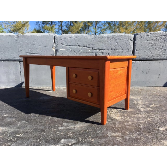 Mid-Century Modern 1960s Pine Craftsman Desk in the Style of Prouve Chapo For Sale - Image 3 of 13