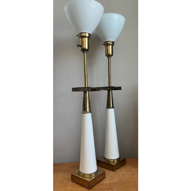Vintage Tommi Parzinger for Stiffel Greek Key Brass Lamps - A Pair For Sale - Image 13 of 16
