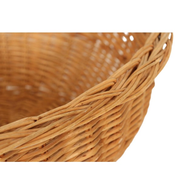 Woven Wicker Shopping Basket For Sale - Image 4 of 7