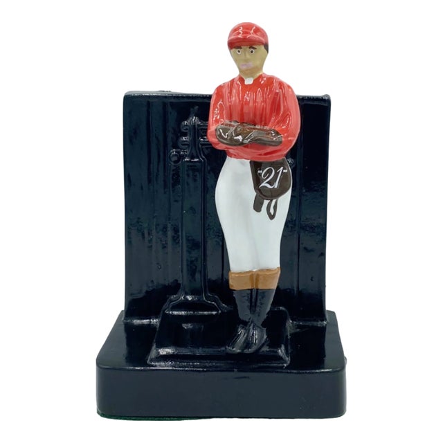 Vintage The 21 Club Nyc Restaurant Bookend Equestrian Horse Jockey New York City For Sale