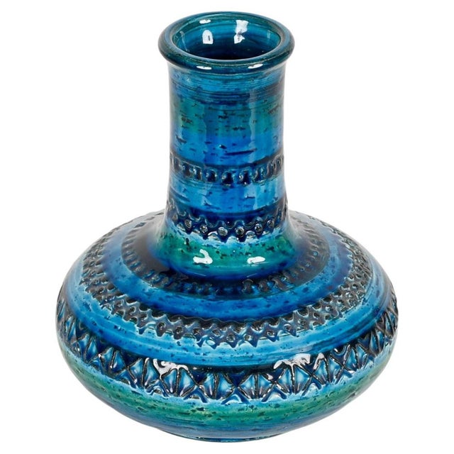 Rimini Blue Vase in Ceramic by Aldo Londi for Bitossi, Italy, 1960s For Sale - Image 10 of 10