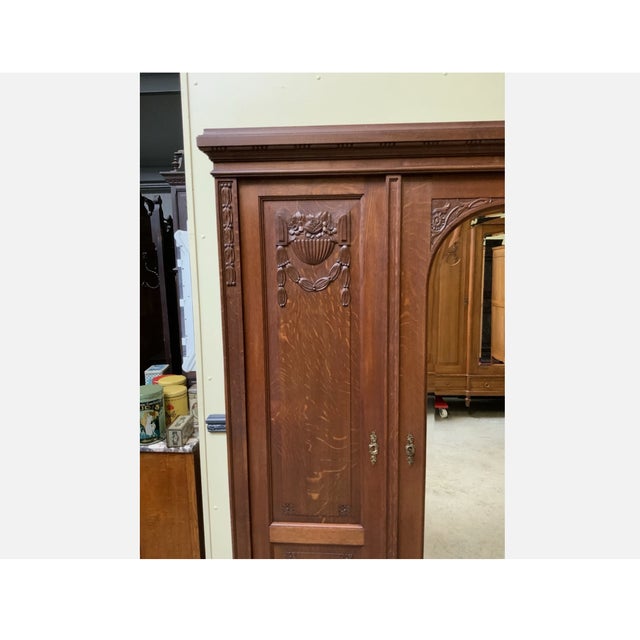 Wood Vintage Art Deco Wardrobe, 1930 For Sale - Image 7 of 12