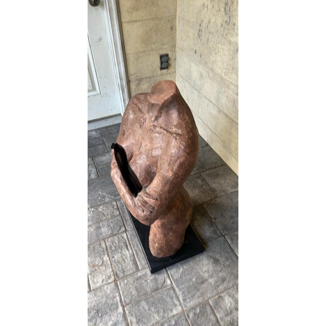 1960s Large 31-Inch Mid-Century Modern Brutalist Cast Stone Female Torso Sculpture For Sale In Boston - Image 6 of 6