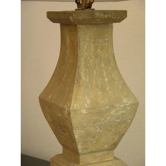 1920s French Shabby Chic Baluster Wooden Table Lamps - a Pair For Sale - Image 4 of 5