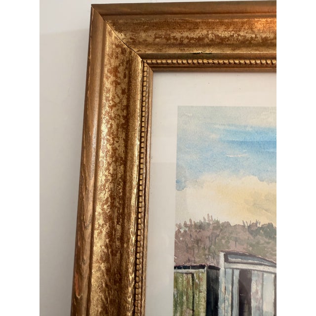 Gold David A. Clark “Rainbow Row” Signed Limited Edition Print 374/600 in Antiqued Gold Frame For Sale - Image 8 of 12
