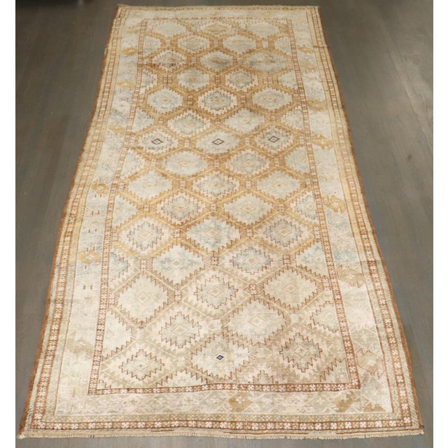 Early 20th Century Early 20th Century Zabihi Collection Geometric Beshir Turkeman Gallery Size Rug - 5'2" x 11'5" For Sale - Image 5 of 11