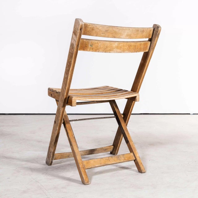 Beech Folding Chairs, 1960s, Set of 12 For Sale - Image 6 of 9