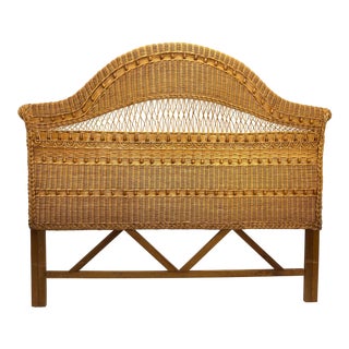 1960s Queen Size Wicker Headboard For Sale
