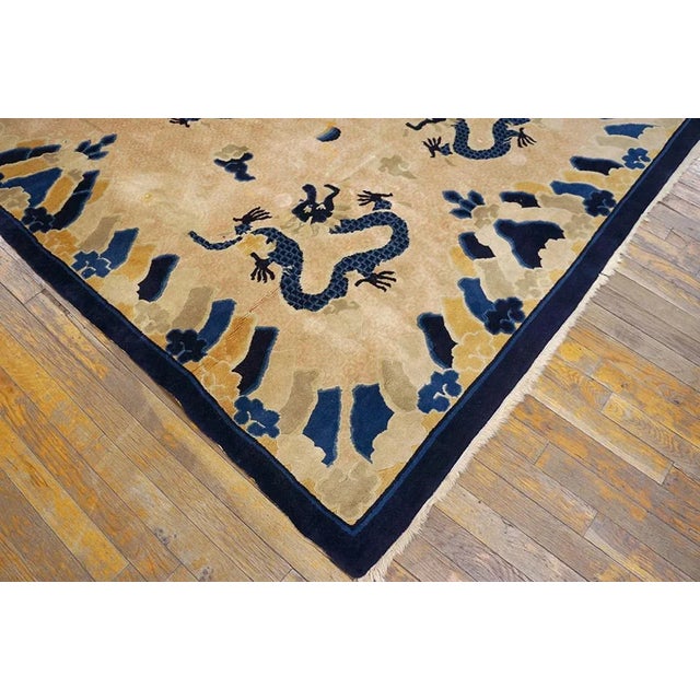 Vintage 1980s Chinese Peking Dragon Carpet For Sale - Image 4 of 5