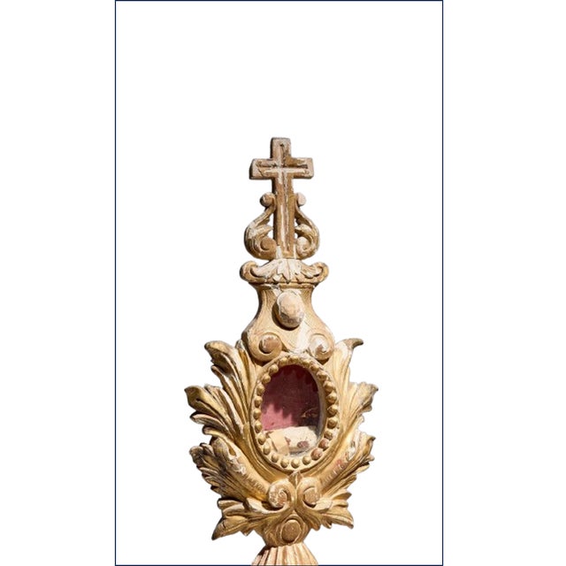 18th Century Carved Giltwood Reliquary Stand For Sale - Image 4 of 4