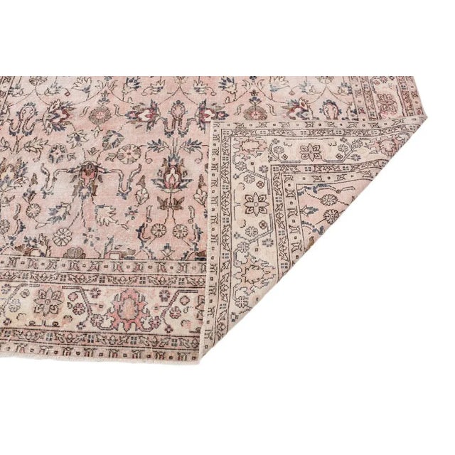 Mid 20th Century Mid 20th Century Large Vintage Floral Turkish Oushak Rug For Sale - Image 5 of 7