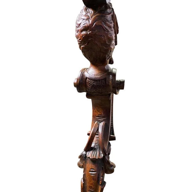 Hand Carved Side Table with Man's Face, 19th Century For Sale - Image 9 of 12